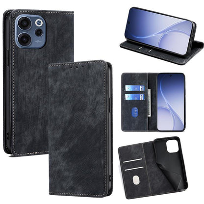 RFID Anti-theft Brush Magnetic Leather Phone Case, For OPPO Find X9s Pro 5G, For OPPO Find X9 Ultra 5G, For OPPO A6s 4G, For OPPO Reno15 F 5G