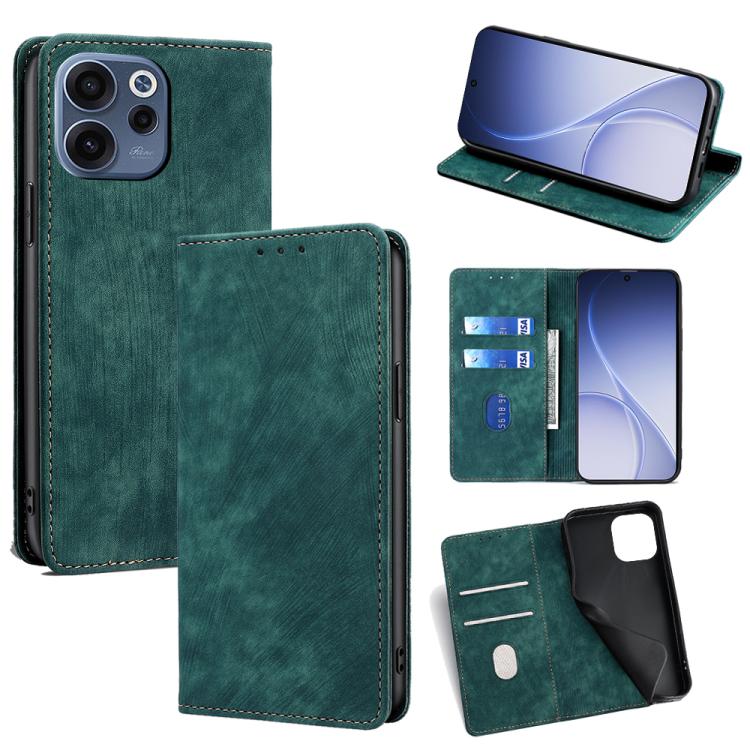 RFID Anti-theft Brush Magnetic Leather Phone Case, For OPPO Find X9s Pro 5G, For OPPO Find X9 Ultra 5G, For OPPO A6s 4G, For OPPO Reno15 F 5G