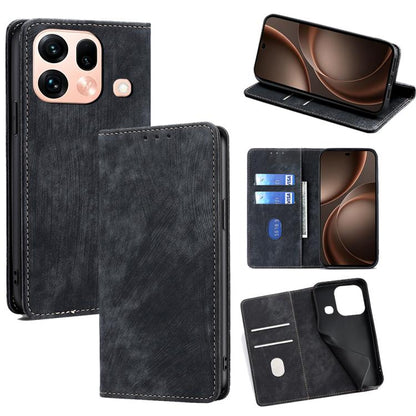 RFID Anti-theft Brush Magnetic Leather Phone Case, For OPPO Find X9s Pro 5G, For OPPO Find X9 Ultra 5G, For OPPO A6s 4G, For OPPO Reno15 F 5G