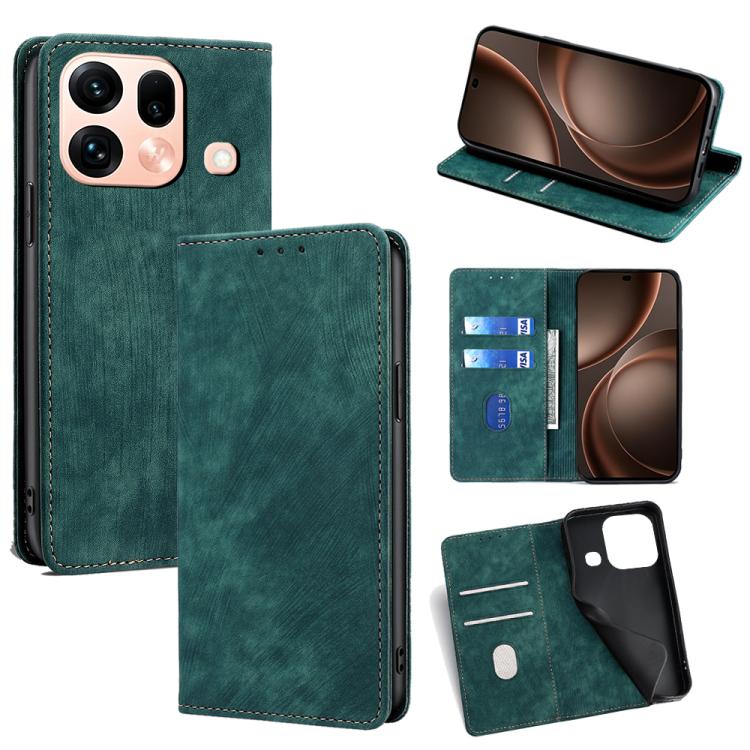 RFID Anti-theft Brush Magnetic Leather Phone Case, For OPPO Find X9s Pro 5G, For OPPO Find X9 Ultra 5G, For OPPO A6s 4G, For OPPO Reno15 F 5G