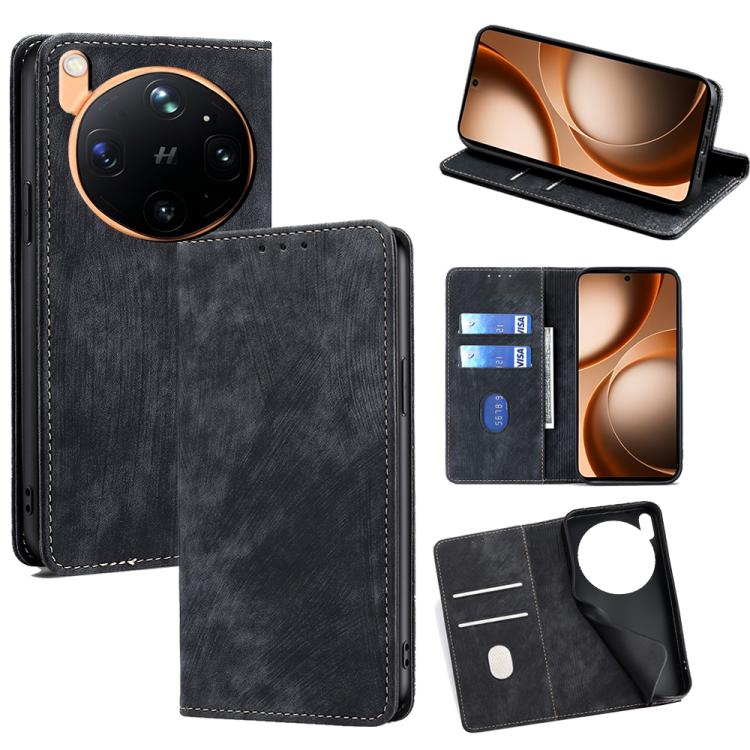 RFID Anti-theft Brush Magnetic Leather Phone Case, For OPPO Find X9s Pro 5G, For OPPO Find X9 Ultra 5G, For OPPO A6s 4G, For OPPO Reno15 F 5G