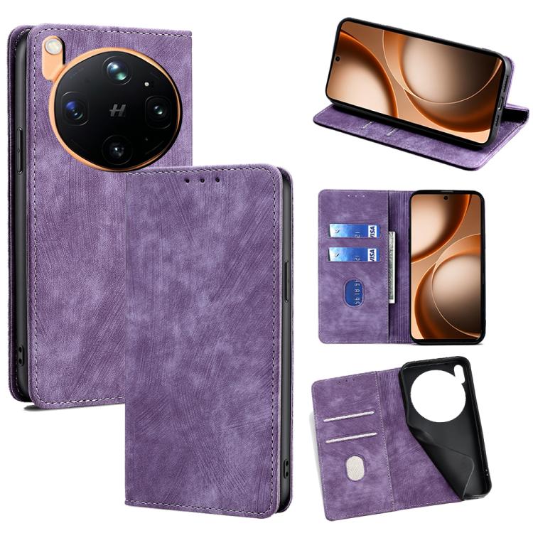 RFID Anti-theft Brush Magnetic Leather Phone Case, For OPPO Find X9s Pro 5G, For OPPO Find X9 Ultra 5G, For OPPO A6s 4G, For OPPO Reno15 F 5G