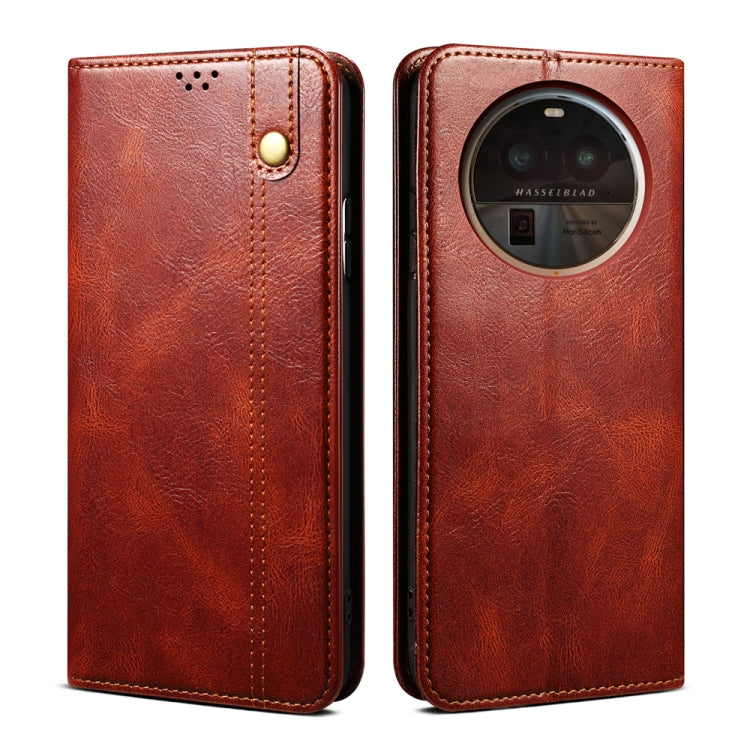 Oil Wax Crazy Horse Texture Leather Phone Case, For OPPO Find X6 Pro, For OPPO Find X6, For  OPPO Find X6