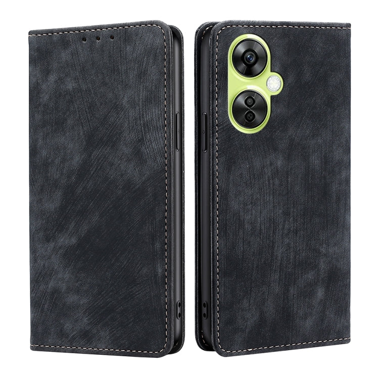RFID Anti-theft Brush Magnetic Leather Phone Case, For OnePlus Nord CE3 5G, For OnePlus Nord CE 3 Lite 5G