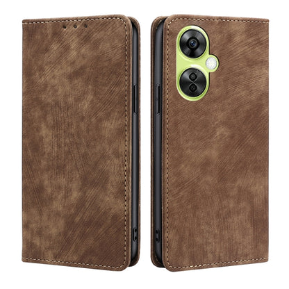 RFID Anti-theft Brush Magnetic Leather Phone Case, For OnePlus Nord CE3 5G, For OnePlus Nord CE 3 Lite 5G