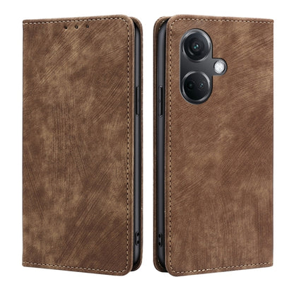 RFID Anti-theft Brush Magnetic Leather Phone Case, For OnePlus Nord CE3 5G, For OnePlus Nord CE 3 Lite 5G