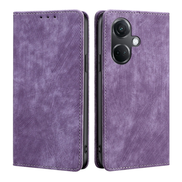 RFID Anti-theft Brush Magnetic Leather Phone Case, For OnePlus Nord CE3 5G, For OnePlus Nord CE 3 Lite 5G