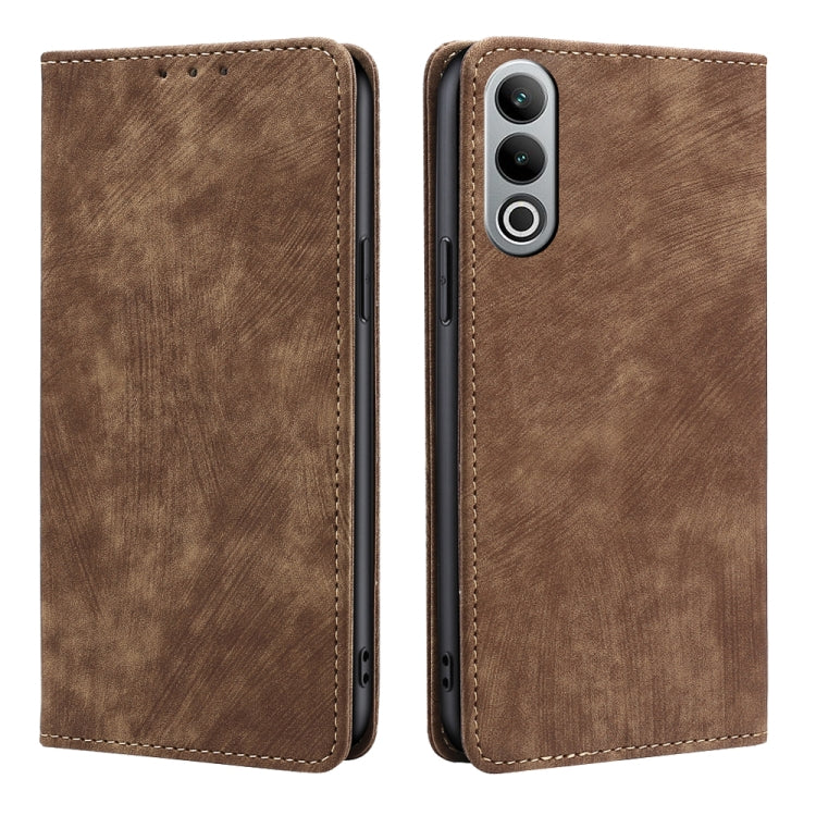 RFID Anti-theft Brush Magnetic Leather Phone Case, For OnePlus Nord CE 4 Lite 5G, For OnePlus Ace 3V 5G, For OnePlus Nord CE4, For OnePlus Ace 2 Pro