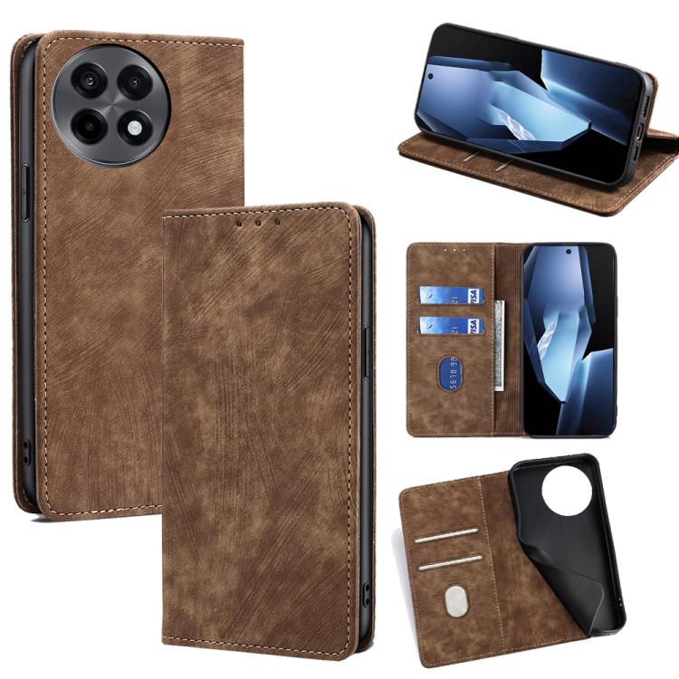 RFID Anti-theft Brush Magnetic Leather Phone Case, For OnePlus Ace 5 Ultra / Nord 5, For OnePlus Ace 5 Racing / Nord CE5, For OnePlus Ace 5 / 5 Pro, For OnePlus Ace 3 Pro 5G