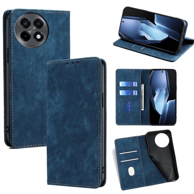 RFID Anti-theft Brush Magnetic Leather Phone Case, For OnePlus Ace 5 Ultra / Nord 5, For OnePlus Ace 5 Racing / Nord CE5, For OnePlus Ace 5 / 5 Pro, For OnePlus Ace 3 Pro 5G