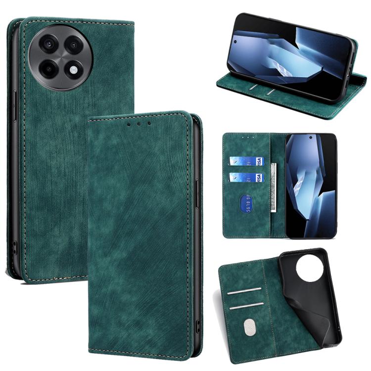 RFID Anti-theft Brush Magnetic Leather Phone Case, For OnePlus Ace 5 Ultra / Nord 5, For OnePlus Ace 5 Racing / Nord CE5, For OnePlus Ace 5 / 5 Pro, For OnePlus Ace 3 Pro 5G
