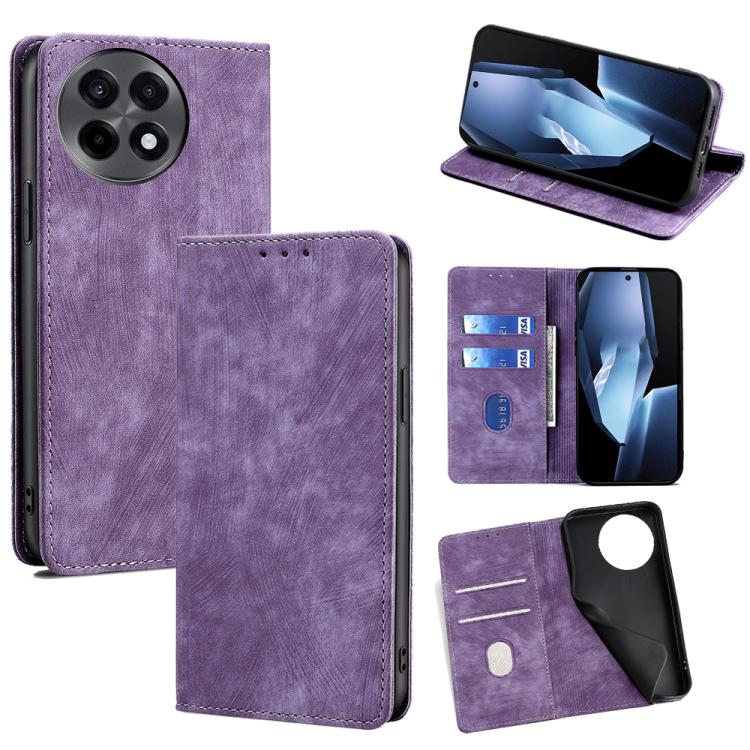 RFID Anti-theft Brush Magnetic Leather Phone Case, For OnePlus Ace 5 Ultra / Nord 5, For OnePlus Ace 5 Racing / Nord CE5, For OnePlus Ace 5 / 5 Pro, For OnePlus Ace 3 Pro 5G