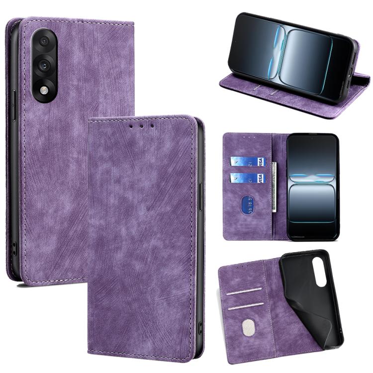 RFID Anti-theft Brush Magnetic Leather Phone Case, For OnePlus Ace 5 Ultra / Nord 5, For OnePlus Ace 5 Racing / Nord CE5, For OnePlus Ace 5 / 5 Pro, For OnePlus Ace 3 Pro 5G