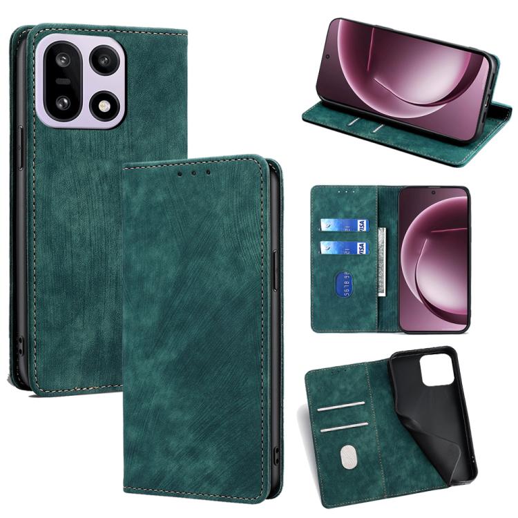 RFID Anti-theft Brush Magnetic Leather Phone Case, For OnePlus 15T 5G, For OnePlus Turbo 6 / 6V, For OnePlus Ace 6, For OnePlus 15 5G