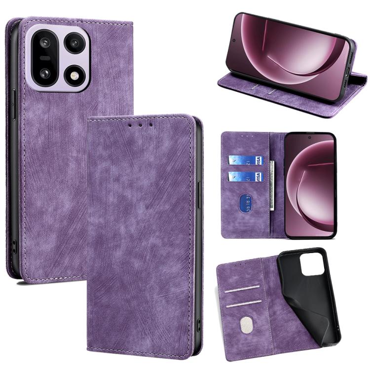 RFID Anti-theft Brush Magnetic Leather Phone Case, For OnePlus 15T 5G, For OnePlus Turbo 6 / 6V, For OnePlus Ace 6, For OnePlus 15 5G