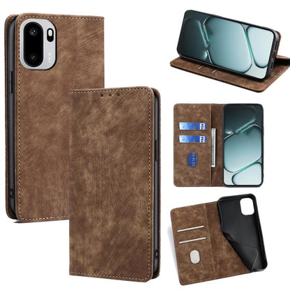 RFID Anti-theft Brush Magnetic Leather Phone Case, For OnePlus 15T 5G, For OnePlus Turbo 6 / 6V, For OnePlus Ace 6, For OnePlus 15 5G