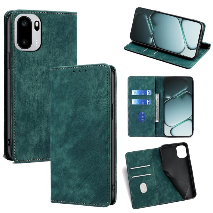 RFID Anti-theft Brush Magnetic Leather Phone Case, For OnePlus 15T 5G, For OnePlus Turbo 6 / 6V, For OnePlus Ace 6, For OnePlus 15 5G