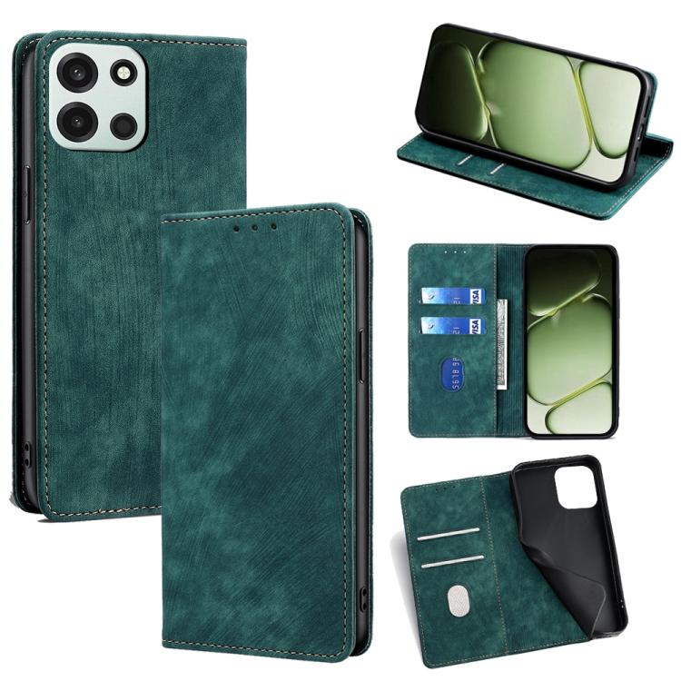 RFID Anti-theft Brush Magnetic Leather Phone Case, For OnePlus 15T 5G, For OnePlus Turbo 6 / 6V, For OnePlus Ace 6, For OnePlus 15 5G