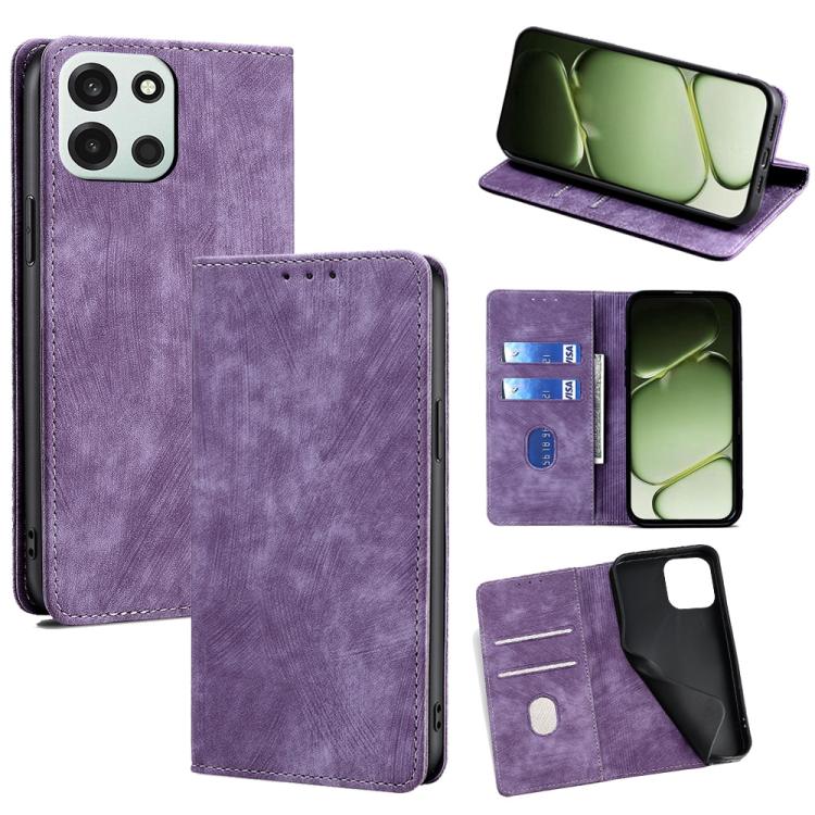 RFID Anti-theft Brush Magnetic Leather Phone Case, For OnePlus 15T 5G, For OnePlus Turbo 6 / 6V, For OnePlus Ace 6, For OnePlus 15 5G