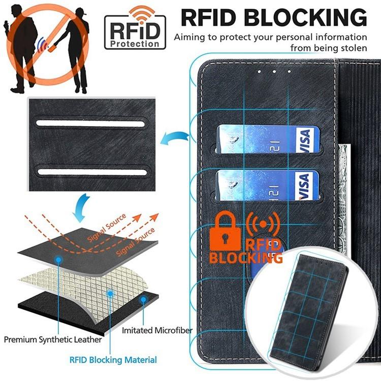 RFID Anti-theft Brush Magnetic Leather Phone Case, For OnePlus 15T 5G, For OnePlus Turbo 6 / 6V, For OnePlus Ace 6, For OnePlus 15 5G