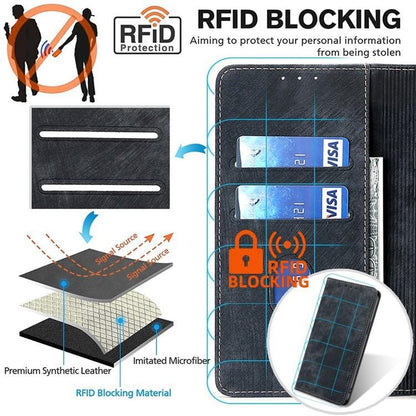 RFID Anti-theft Brush Magnetic Leather Phone Case, For OnePlus 15T 5G, For OnePlus Turbo 6 / 6V, For OnePlus Ace 6, For OnePlus 15 5G