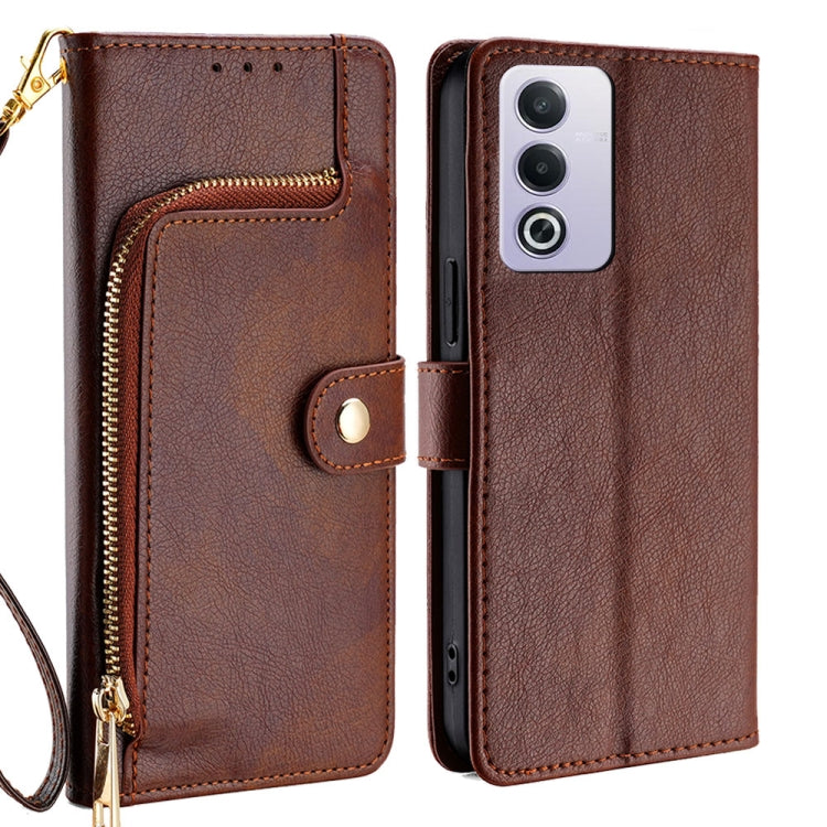 Zipper Bag Leather Phone Case, For OPPO Reno13 F 5G / 4G, For OPPO A3 5G India, For OPPO Reno12 F 5G, For OPPO A3 Pro 5G India, For OPPO Reno12 5G Global, For OPPO A60 4G Global
