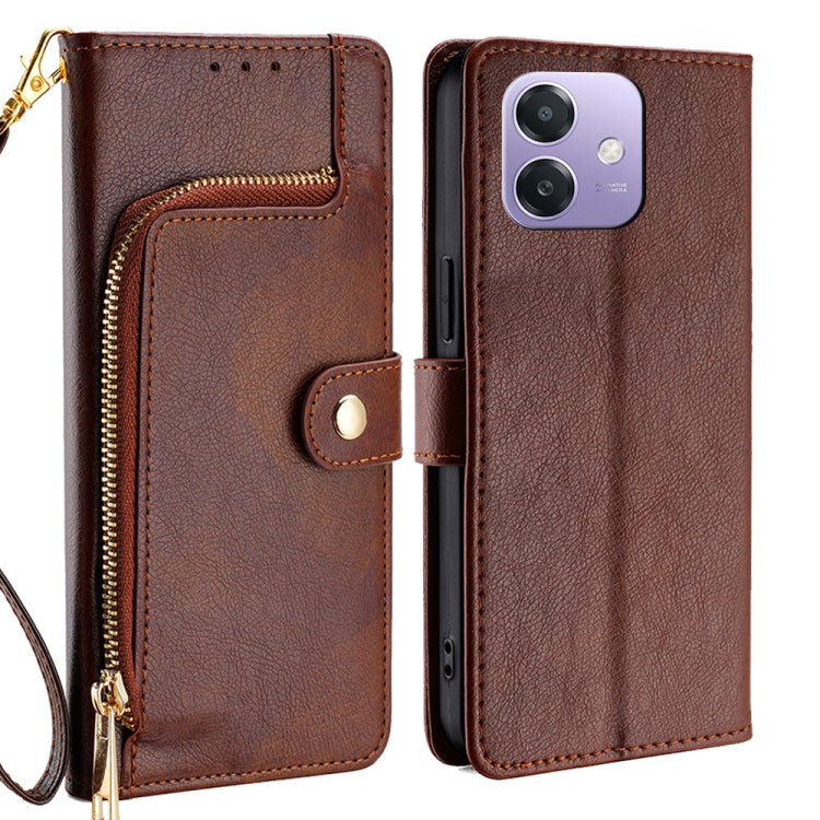 Zipper Bag Leather Phone Case, For OPPO Reno13 F 5G / 4G, For OPPO A3 5G India, For OPPO Reno12 F 5G, For OPPO A3 Pro 5G India, For OPPO Reno12 5G Global, For OPPO A60 4G Global