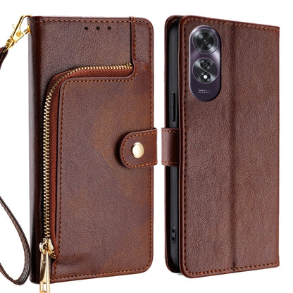 Zipper Bag Leather Phone Case, For OPPO Reno13 F 5G / 4G, For OPPO A3 5G India, For OPPO Reno12 F 5G, For OPPO A3 Pro 5G India, For OPPO Reno12 5G Global, For OPPO A60 4G Global