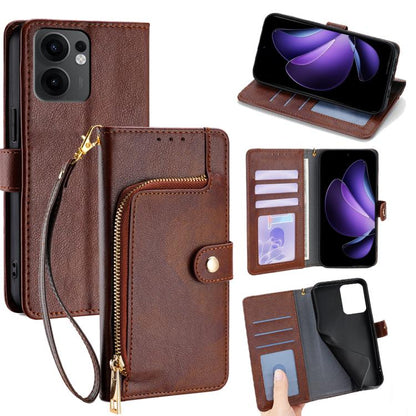 Zipper Bag Leather Phone Case, For OPPO Reno13 F 5G / 4G, For OPPO A3 5G India, For OPPO Reno12 F 5G, For OPPO A3 Pro 5G India, For OPPO Reno12 5G Global, For OPPO A60 4G Global