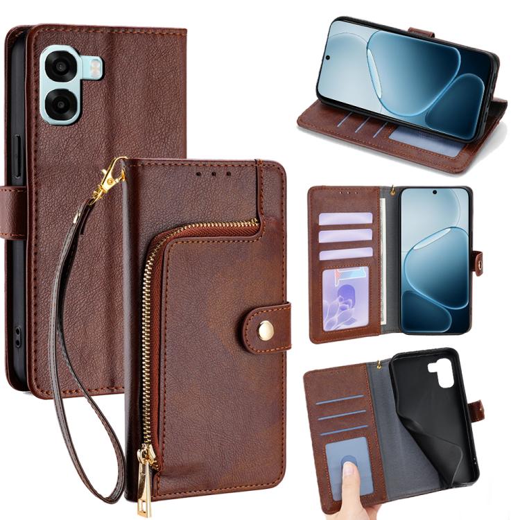 Zipper Bag Leather Phone Case, For OPPO Find X9s Pro 5G, For OPPO Find X9 Ultra 5G, For OPPO A6s 4G, For OPPO Reno15 F 5G, For OPPO A6x 4G Global, For OPPO Reno15 5G Global