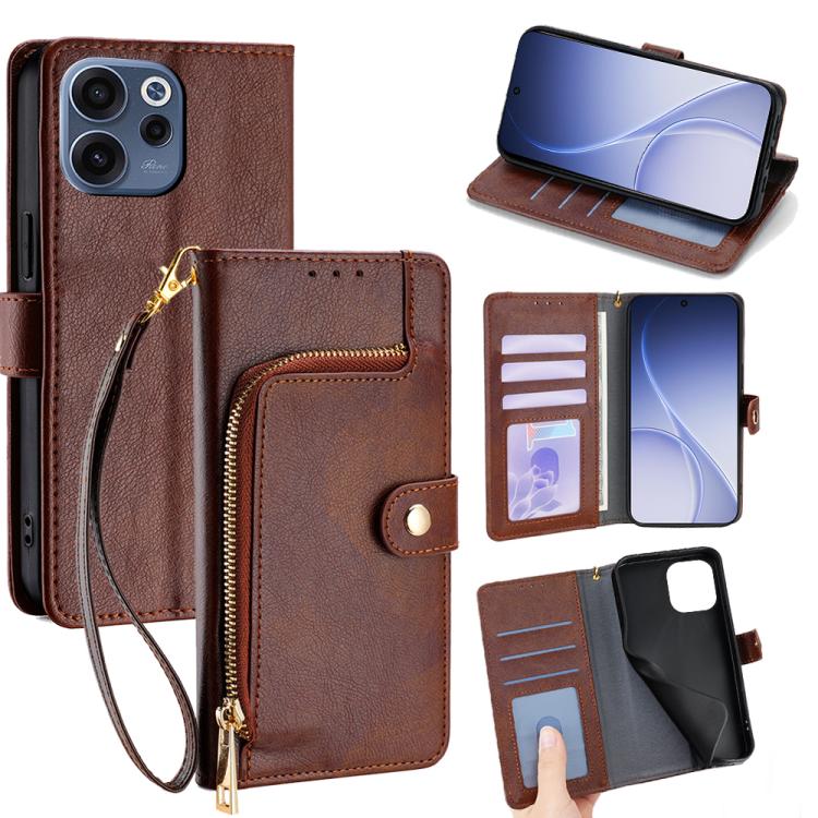 Zipper Bag Leather Phone Case, For OPPO Find X9s Pro 5G, For OPPO Find X9 Ultra 5G, For OPPO A6s 4G, For OPPO Reno15 F 5G, For OPPO A6x 4G Global, For OPPO Reno15 5G Global