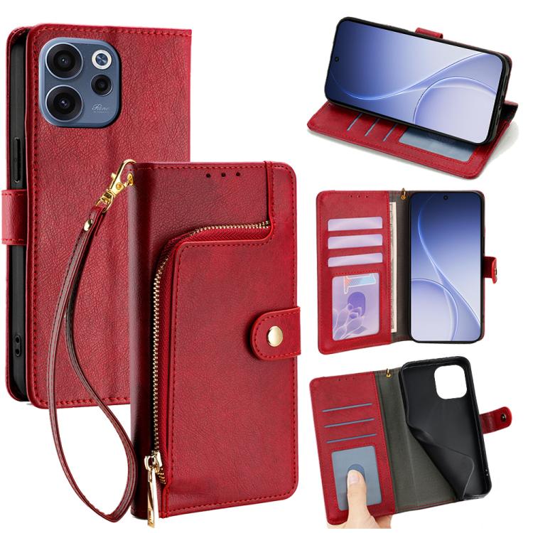 Zipper Bag Leather Phone Case, For OPPO Find X9s Pro 5G, For OPPO Find X9 Ultra 5G, For OPPO A6s 4G, For OPPO Reno15 F 5G, For OPPO A6x 4G Global, For OPPO Reno15 5G Global