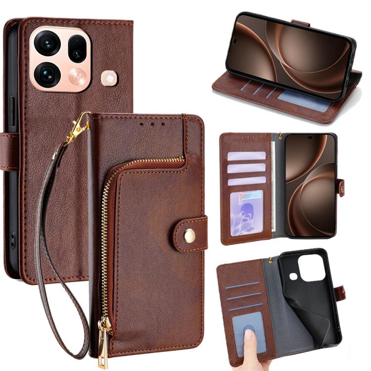 Zipper Bag Leather Phone Case, For OPPO Find X9s Pro 5G, For OPPO Find X9 Ultra 5G, For OPPO A6s 4G, For OPPO Reno15 F 5G, For OPPO A6x 4G Global, For OPPO Reno15 5G Global