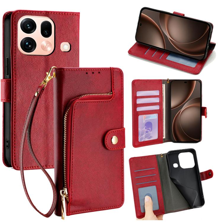Zipper Bag Leather Phone Case, For OPPO Find X9s Pro 5G, For OPPO Find X9 Ultra 5G, For OPPO A6s 4G, For OPPO Reno15 F 5G, For OPPO A6x 4G Global, For OPPO Reno15 5G Global