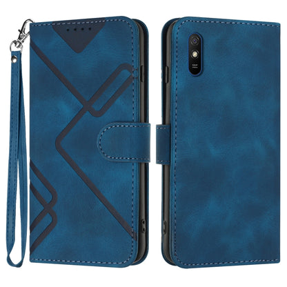 Line Pattern Skin Feel Leather Phone Case, For Xiaomi Redmi 9A/9AT/9i, For Xiaomi Redmi 9/9 Prime/Poco M2, For Xiaomi Mi 11 Lite 4G/5G, For Xiaomi Redmi Note 10 5G
