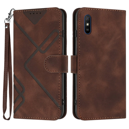 Line Pattern Skin Feel Leather Phone Case, For Xiaomi Redmi 9A/9AT/9i, For Xiaomi Redmi 9/9 Prime/Poco M2, For Xiaomi Mi 11 Lite 4G/5G, For Xiaomi Redmi Note 10 5G