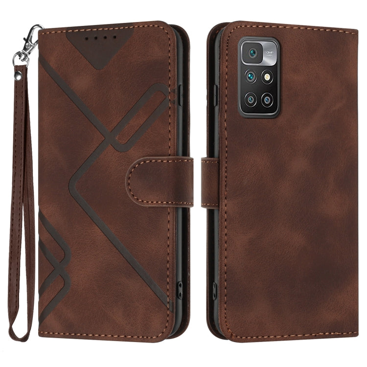Line Pattern Skin Feel Leather Phone Case, For Xiaomi Redmi 10/10 2022/10 Prime, For Xiaomi Poco F3/11i/Redmi K40, For Xiaomi Redmi Note 11 4G Global, For Xiaomi 11T/11T Pro