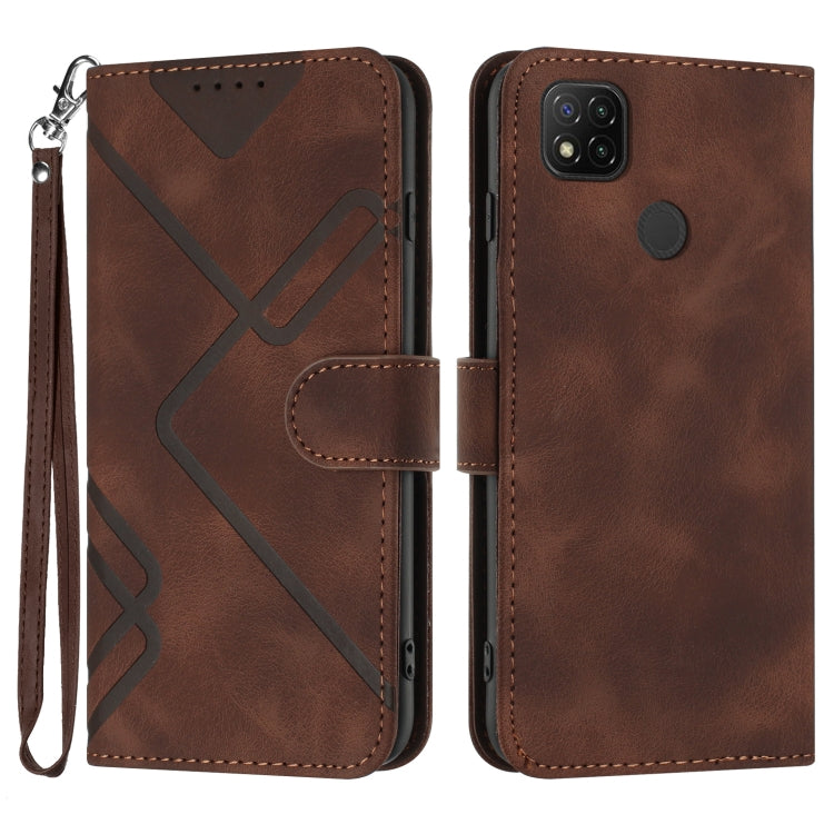 Line Pattern Skin Feel Leather Phone Case, For Xiaomi Redmi 10 Power, For Xiaomi Redmi 10A 4G, For Xiaomi Redmi 10C Global/10 India, For Xiaomi Redmi Note 11S 4G Global