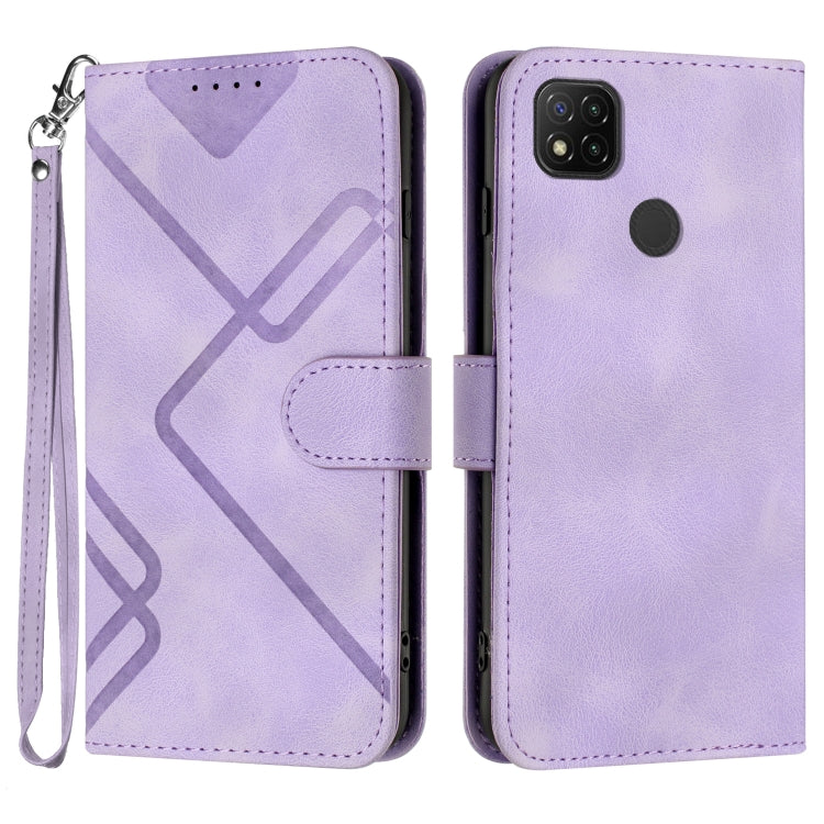 Line Pattern Skin Feel Leather Phone Case, For Xiaomi Redmi 10 Power, For Xiaomi Redmi 10A 4G, For Xiaomi Redmi 10C Global/10 India, For Xiaomi Redmi Note 11S 4G Global