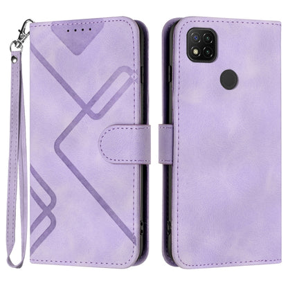 Line Pattern Skin Feel Leather Phone Case, For Xiaomi Redmi 10 Power, For Xiaomi Redmi 10A 4G, For Xiaomi Redmi 10C Global/10 India, For Xiaomi Redmi Note 11S 4G Global