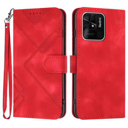 Line Pattern Skin Feel Leather Phone Case, For Xiaomi Redmi 10 Power, For Xiaomi Redmi 10A 4G, For Xiaomi Redmi 10C Global/10 India, For Xiaomi Redmi Note 11S 4G Global