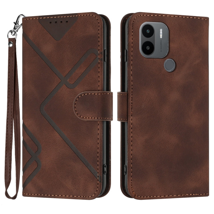 Line Pattern Skin Feel Leather Phone Case, For Xiaomi 13, For Xiaomi Redmi A1+, For Xiaomi Civi 2, For Xiaomi Redmi K50 Ultra/12T/12T Pro