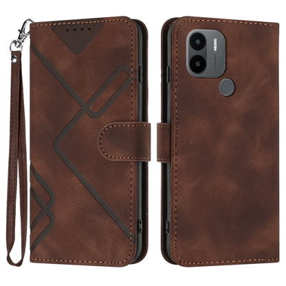 Line Pattern Skin Feel Leather Phone Case, For Xiaomi 13, For Xiaomi Redmi A1+, For Xiaomi Civi 2, For Xiaomi Redmi K50 Ultra/12T/12T Pro