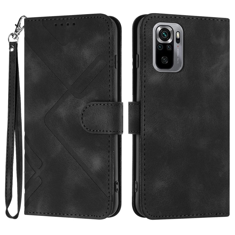 Line Pattern Skin Feel Leather Phone Case, For Xiaomi Redmi Note 10S 4G Global, For Xiaomi Redmi Note 10 Pro Max, For Xiaomi Redmi Note 10 Pro 4G Global, For Xiaomi Redmi Note 10 4G Global