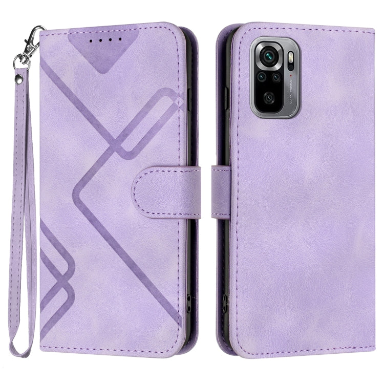 Line Pattern Skin Feel Leather Phone Case, For Xiaomi Redmi Note 10S 4G Global, For Xiaomi Redmi Note 10 Pro Max, For Xiaomi Redmi Note 10 Pro 4G Global, For Xiaomi Redmi Note 10 4G Global