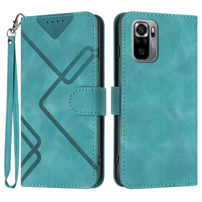 Line Pattern Skin Feel Leather Phone Case, For Xiaomi Redmi Note 10S 4G Global, For Xiaomi Redmi Note 10 Pro Max, For Xiaomi Redmi Note 10 Pro 4G Global, For Xiaomi Redmi Note 10 4G Global