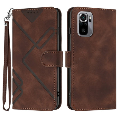 Line Pattern Skin Feel Leather Phone Case, For Xiaomi Redmi Note 10S 4G Global, For Xiaomi Redmi Note 10 Pro Max, For Xiaomi Redmi Note 10 Pro 4G Global, For Xiaomi Redmi Note 10 4G Global