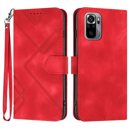 Line Pattern Skin Feel Leather Phone Case, For Xiaomi Poco M5, For Xiaomi Poco M5s 4G Global, For Xiaomi Redmi Note 11 Pro 4G/5G Global, For Xiaomi Redmi Note 11SE 4G India