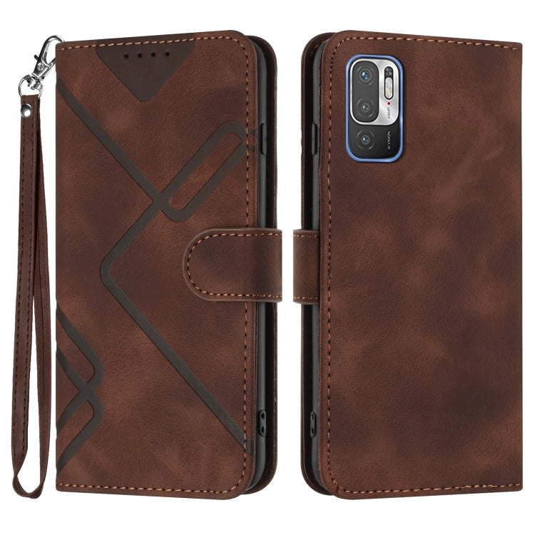 Line Pattern Skin Feel Leather Phone Case, For Xiaomi Redmi 9A/9AT/9i, For Xiaomi Redmi 9/9 Prime/Poco M2, For Xiaomi Mi 11 Lite 4G/5G, For Xiaomi Redmi Note 10 5G