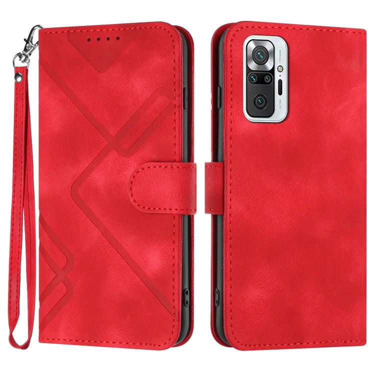 Line Pattern Skin Feel Leather Phone Case, For Xiaomi Redmi Note 10S 4G Global, For Xiaomi Redmi Note 10 Pro Max, For Xiaomi Redmi Note 10 Pro 4G Global, For Xiaomi Redmi Note 10 4G Global